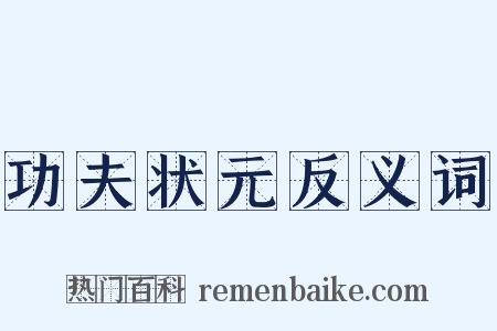功夫状元反义词是什么意思的图片